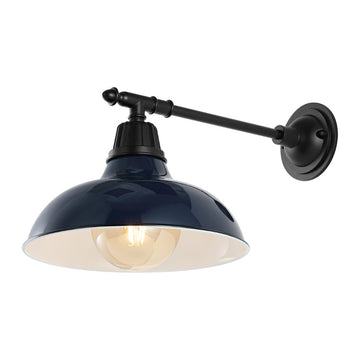 Wallace 12.25" Farmhouse Industrial Indoor/Outdoor Iron LED Victorian Arm Outdoor Sconce